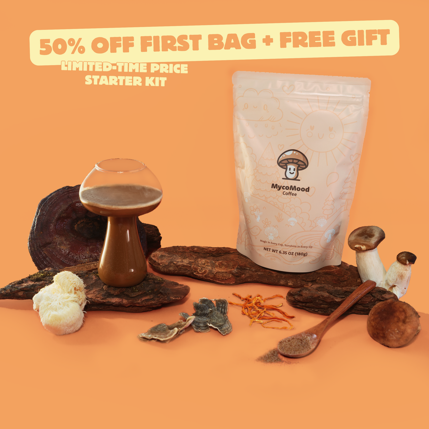 MycoMood Mushroom Coffee – 30-Day Starter Kit ☀️